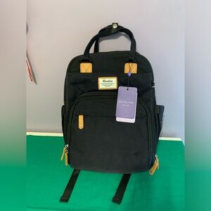 Ruvalino Diaper Bag Backpack Black with changing pad and pacifier holder